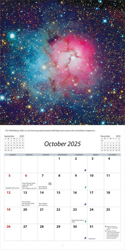 2025 Under the Southern Skies Square Wall Calendar