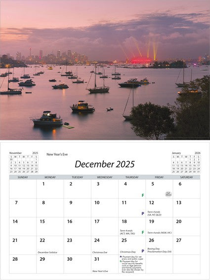 2025 Sydney Harbour Desktop Calendar