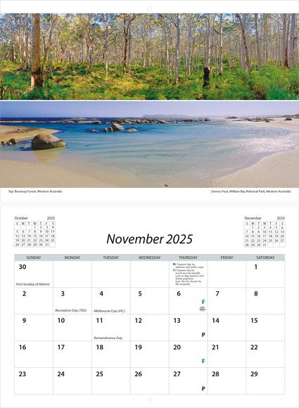 2025 Australia Panorama Large Wall Calendar