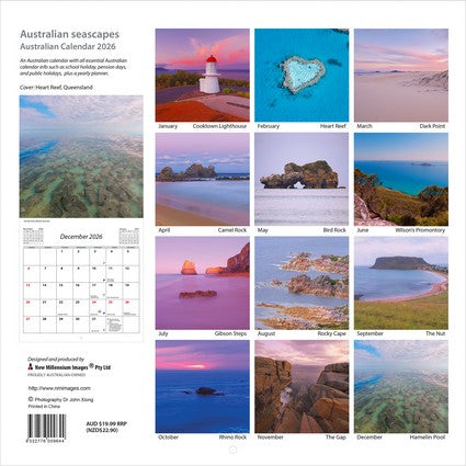 2026 Australian Seascapes Square Wall Calendar