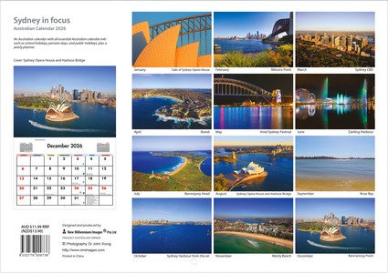 2026 Sydney in Focus Wall Calendar