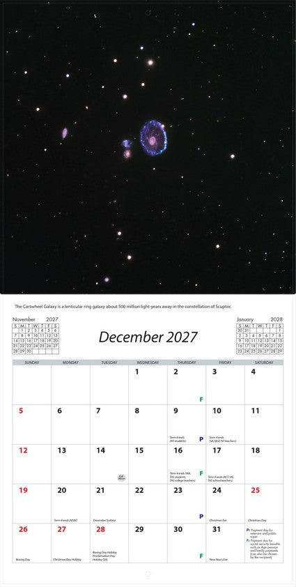 2027 Under the Southern Skies Square Wall Calendar