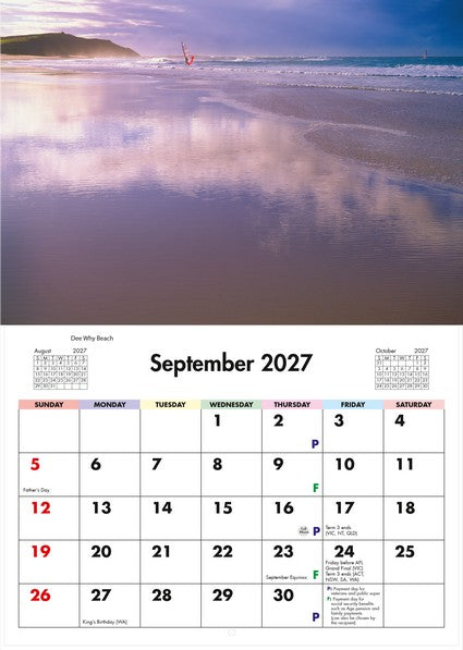 2027 Sydney Beaches Wall Calendar