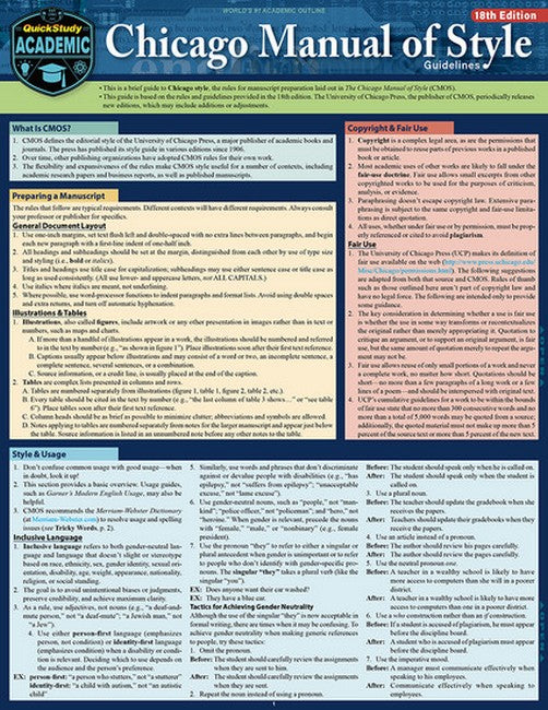 Chicago Manual of Style Guidelines