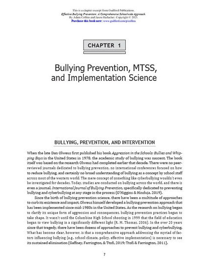 Effective Bullying Prevention
