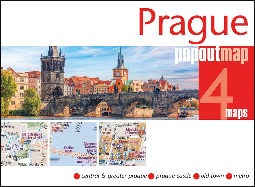 Prague PopOut Map - pocket size, pop up map of Prague city centre
