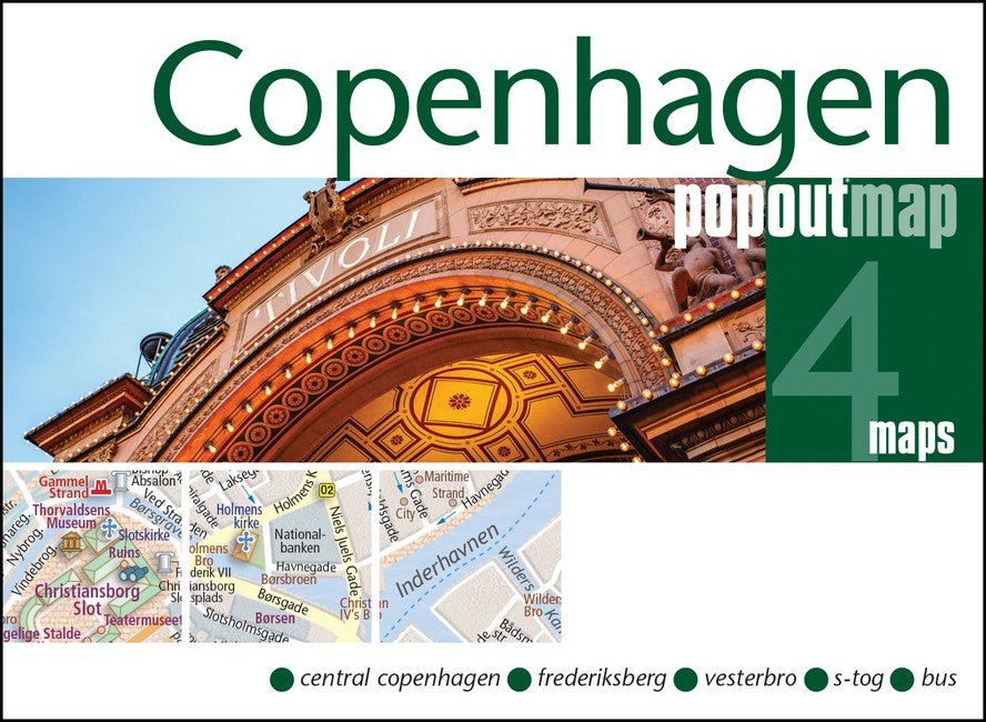Copenhagen PopOut Map - pocket size, pop up map of Copenhagen city centre