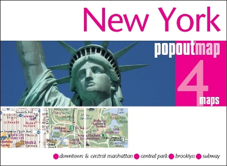 Popout Map New York - Pocket-Sized Pop-Up Street Map of Manhattan | Brooklyn | New York Subway Map | Compact Travel Map