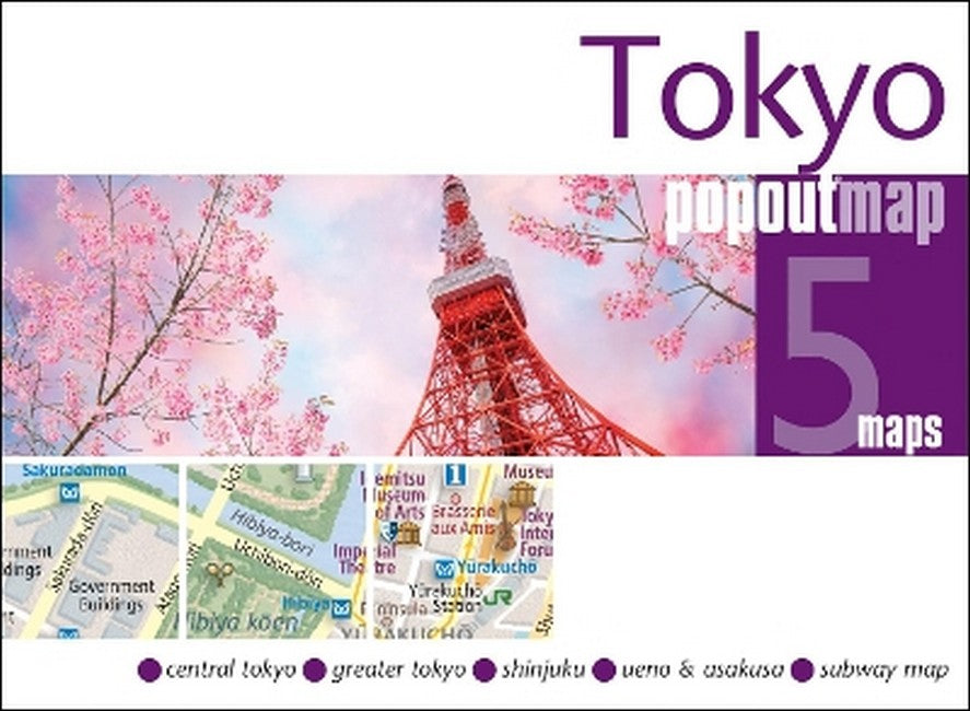 PopOut Map Tokyo - Pocket-Sized Pop-Up Street Map Shinjuku | Ueno | Asakusa | Tokyo Metro Map | Compact Travel Map