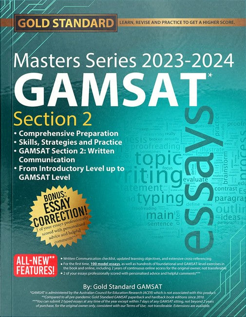 2023-2024 Masters Series GAMSAT Section 2 Preparation by Gold Standard