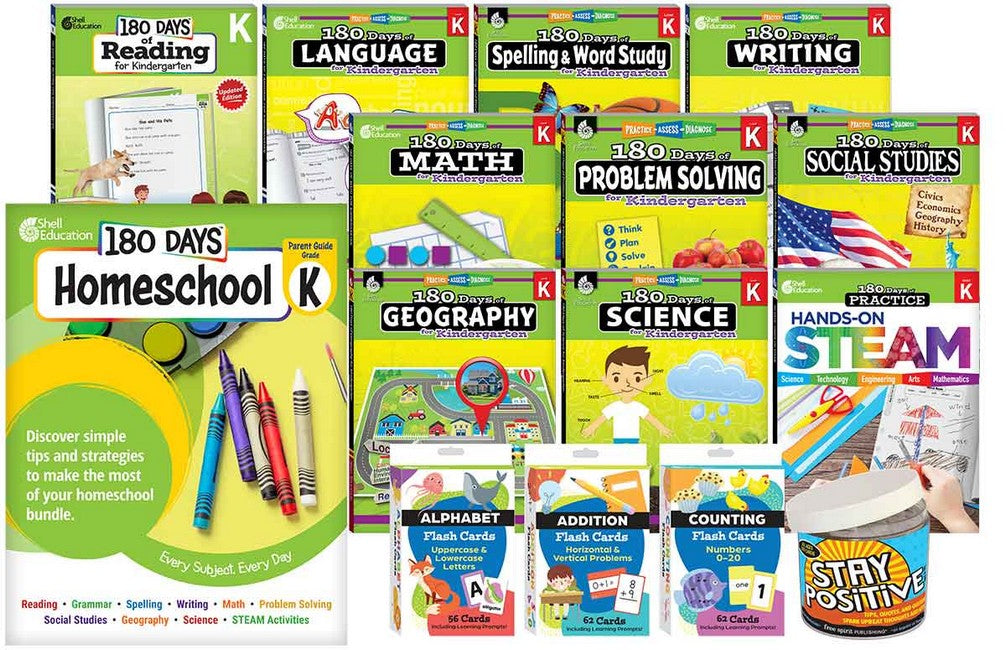 180 Days (TM): Homeschool Kindergarten Set