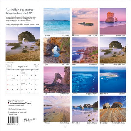 2025 Australian Seascapes Square Wall Calendar