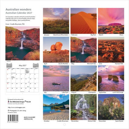 2027 Australian Wonders Sqaure Wall Calendar