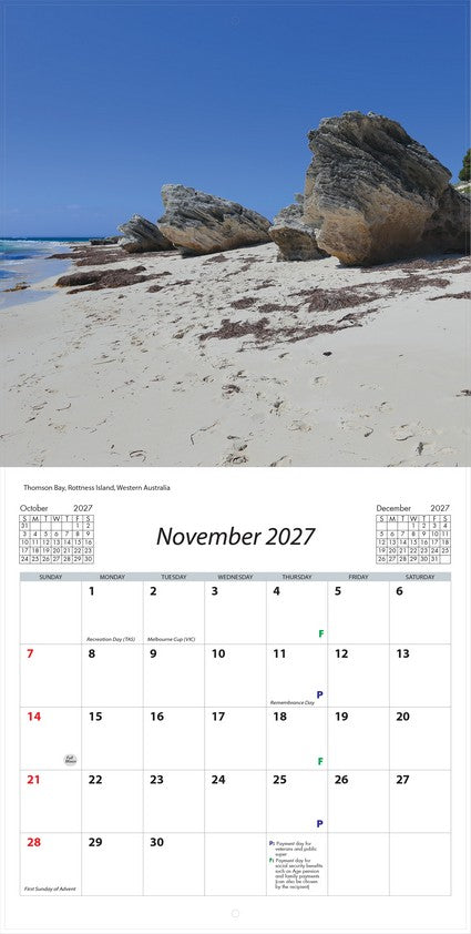 2027 Australian Seascapes Square Wall Calendar