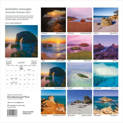 2027 Australian Seascapes Square Wall Calendar