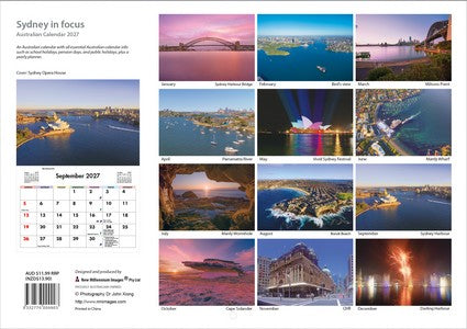 2027 Sydney in Focus Wall Calendar