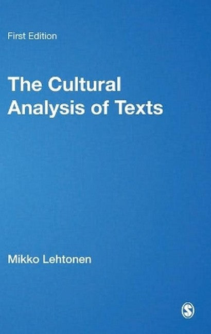 The Cultural Analysis of Texts