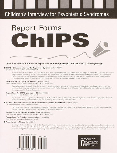 Report Forms for ChIPS