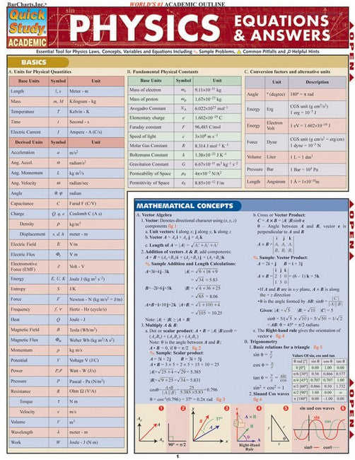 Physics Equations & Answers