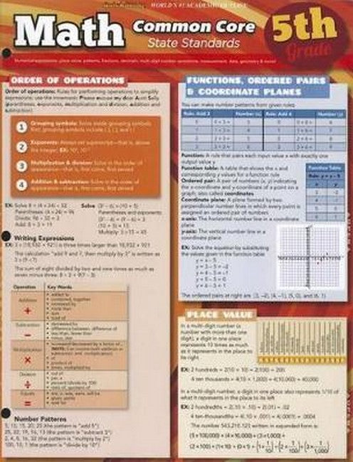 Math Common Core State Standards, Grade 5