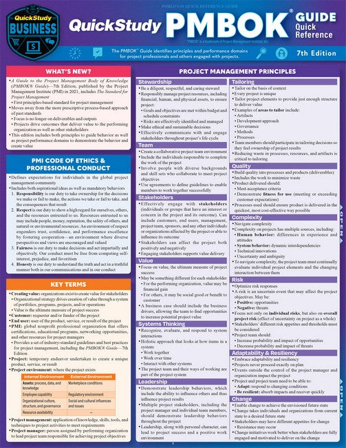 QuickStudy PMBOK Quick Reference Guide