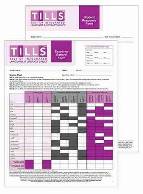 Test of Integrated Language and Literacy Skills (TM) (TILLS (TM))- Forms