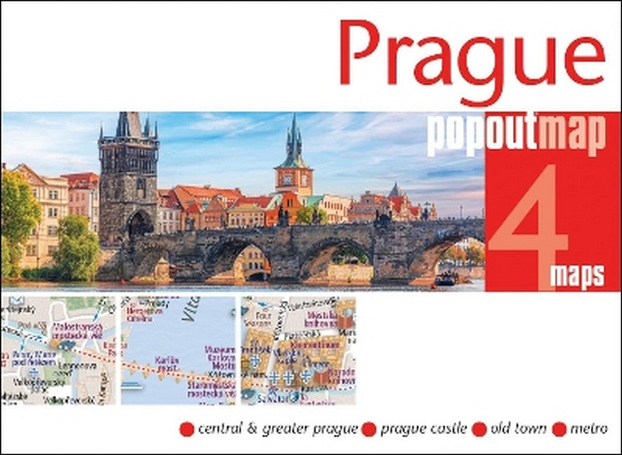 Prague PopOut Map - pocket size, pop up map of Prague city centre