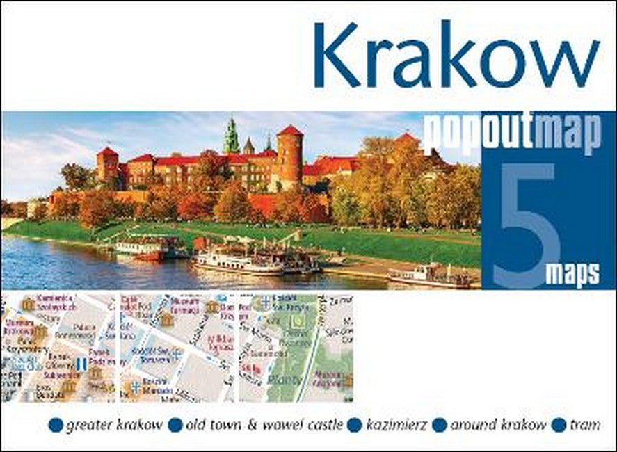 PopOut Map Krakow - Pocket-Sized Pop-Up Street Map of Old Town | Kazimierz | Krakow Tram Map | Compact Travel Map