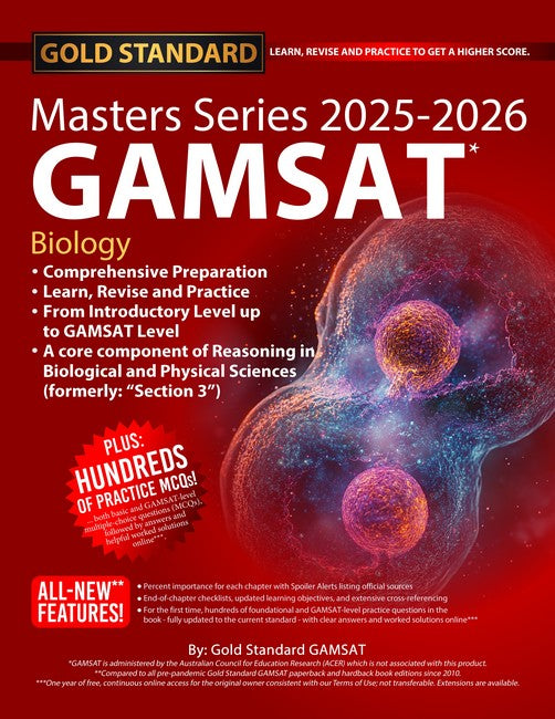 2025-2026 Masters Series GAMSAT Biology Preparation by Gold Standard GAMSAT