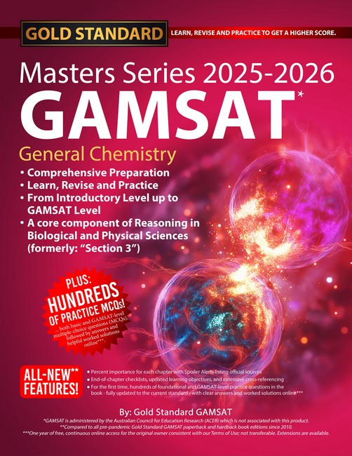 2025-2026 Masters Series GAMSAT General Chemistry Preparation by Gold Standard GAMSAT