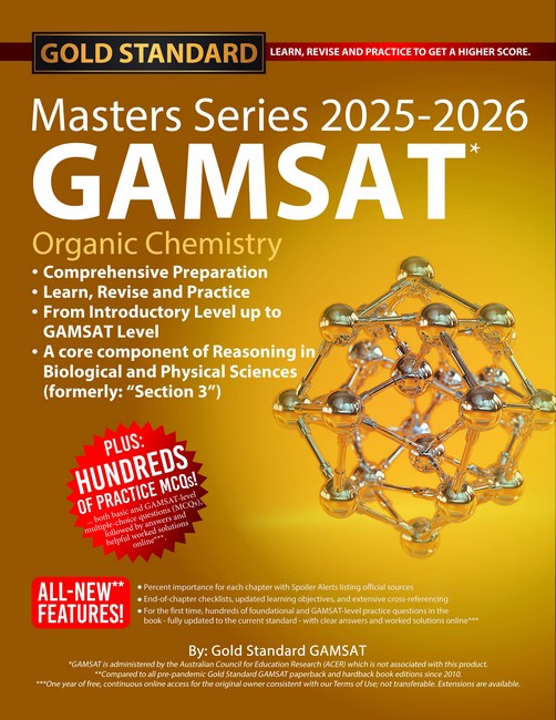 2025-2026 Masters Series GAMSAT Organic Chemistry Preparation by Gold Standard GAMSAT