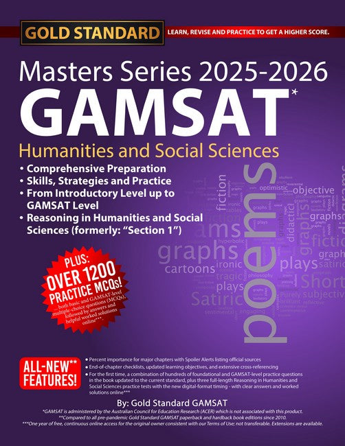 2025-2026 Masters Series GAMSAT Section 1 Preparation by Gold Standard GAMSAT