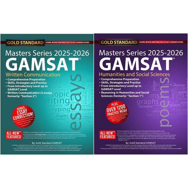 2025-2026 New Masters Series GAMSAT Textbook - 2 Non-science Books